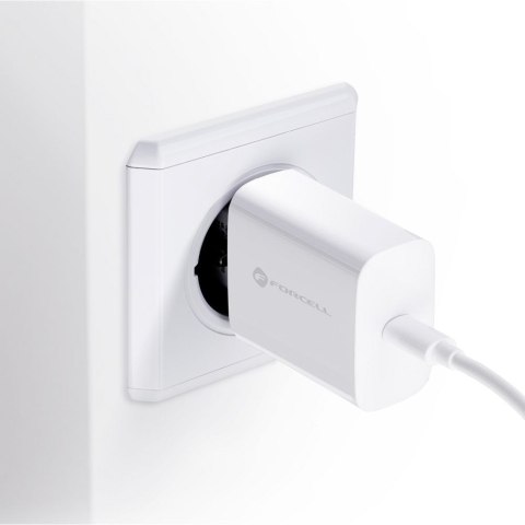 Ładowarka sieciowa do telefonu Forcell F-Energy USB C QC4.0 PD 3A 25W + kabel USB C do USB C TFK-TC-25WPD biała Ładowarka sieciowa do telefonu Forcell F-Energy USB C QC4.0 PD 3A 25W + kabel USB C do USB C TFK-TC-25WPD biała