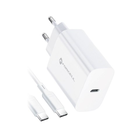 Ładowarka sieciowa do telefonu Forcell F-Energy USB C QC4.0 PD 3A 25W + kabel USB C do USB C TFK-TC-25WPD biała Ładowarka sieciowa do telefonu Forcell F-Energy USB C QC4.0 PD 3A 25W + kabel USB C do USB C TFK-TC-25WPD biała