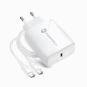 Ładowarka sieciowa do telefonu Forcell F-Energy USB C QC4.0 PD 3A 25W + kabel USB C do USB C TFK-TC-25WPD biała Ładowarka sieciowa do telefonu Forcell F-Energy USB C QC4.0 PD 3A 25W + kabel USB C do USB C TFK-TC-25WPD biała
