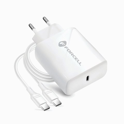 Ładowarka sieciowa do telefonu Forcell F-Energy USB C QC4.0 PD 3A 25W + kabel USB C do USB C TFK-TC-25WPD biała Ładowarka sieciowa do telefonu Forcell F-Energy USB C QC4.0 PD 3A 25W + kabel USB C do USB C TFK-TC-25WPD biała