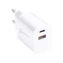 Ładowarka sieciowa do telefonu Forcell F-Energy USB C + USB A QC4.0 PD 3A 30W TFK-TC-30WPD biała Ładowarka sieciowa do telefonu Forcell F-Energy USB C + USB A QC4.0 PD 3A 30W TFK-TC-30WPD biała