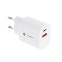 Ładowarka sieciowa do telefonu Forcell F-Energy USB C + USB A QC4.0 PD 3A 30W TFK-TC-30WPD biała Ładowarka sieciowa do telefonu Forcell F-Energy USB C + USB A QC4.0 PD 3A 30W TFK-TC-30WPD biała