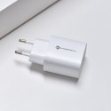 Ładowarka sieciowa do telefonu Forcell F-Energy USB C + USB A QC4.0 PD 3A 30W TFK-TC-30WPD biała Ładowarka sieciowa do telefonu Forcell F-Energy USB C + USB A QC4.0 PD 3A 30W TFK-TC-30WPD biała