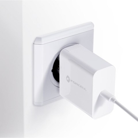 Ładowarka sieciowa do telefonu Forcell F-Energy USB C QC4.0 PD 3A 45W TFK-TC-45WPD biała Ładowarka sieciowa do telefonu Forcell F-Energy USB C QC4.0 PD 3A 45W TFK-TC-45WPD biała