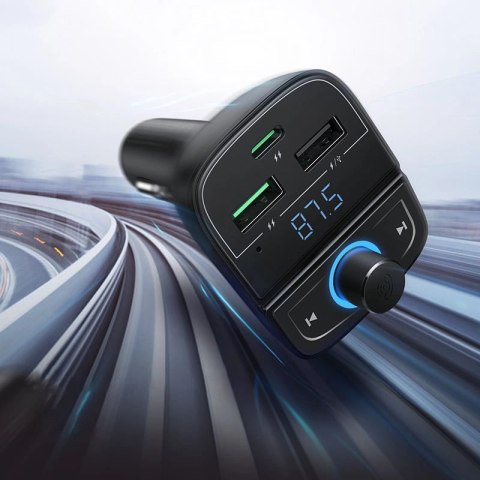 Ugreen Transmiter FM Bluetooth 5.0 ładowarka samochodowa MP3 3x USB TF micro SD 4,8 A czarny (CD229) Ugreen Transmiter FM Bluetooth 5.0 ładowarka samochodowa MP3 3x USB TF micro SD 4,8 A czarny (CD229)