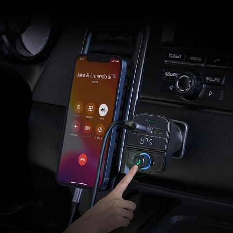 Ugreen Transmiter FM Bluetooth 5.0 ładowarka samochodowa MP3 3x USB TF micro SD 4,8 A czarny (CD229) Ugreen Transmiter FM Bluetooth 5.0 ładowarka samochodowa MP3 3x USB TF micro SD 4,8 A czarny (CD229)