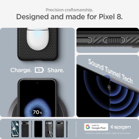Etui Spigen Liquid Air na Google Pixel 8 - czarny mat Etui Spigen Liquid Air na Google Pixel 8 - czarny mat