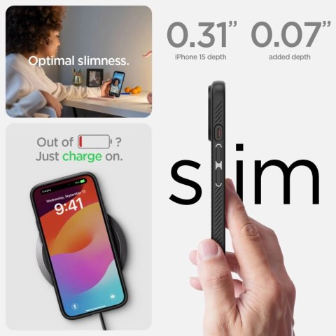 Etui Spigen Liquid Air na iPhone 15 - czarny mat Etui Spigen Liquid Air na iPhone 15 - czarny mat