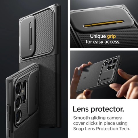 Etui Spigen Optik Armor na Samsung Galaxy S24 Ultra - czarne Etui Spigen Optik Armor na Samsung Galaxy S24 Ultra - czarne