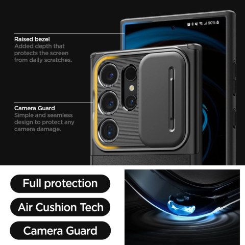 Etui Spigen Optik Armor na Samsung Galaxy S24 Ultra - czarne Etui Spigen Optik Armor na Samsung Galaxy S24 Ultra - czarne