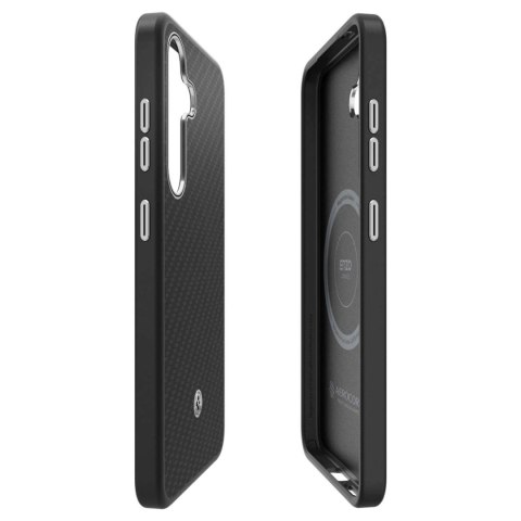 Etui silikonowe Spigen Enzo Aramid GP-FPS931PGABW z wbudowanym ringiem MagFit do Samsung Galaxy S25 - czarne Etui silikonowe Spigen Enzo Aramid GP-FPS931PGABW z wbudowanym ringiem MagFit do Samsung Galaxy S25 - czarne