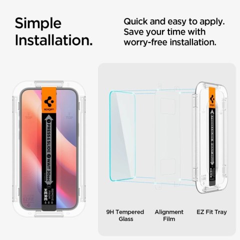 Szkło hartowane Spigen Glas.tR EZ Fit na iPhone 15 / 16 Szkło hartowane Spigen Glas.tR EZ Fit na iPhone 15 / 16