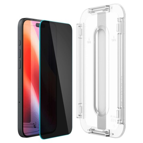 Szkło hartowane Spigen Glas.tR EzFit prywatyzujące na iPhone 15 / 16 z adapterem (2 szt.) Szkło hartowane Spigen Glas.tR EzFit prywatyzujące na iPhone 15 / 16 z adapterem (2 szt.)