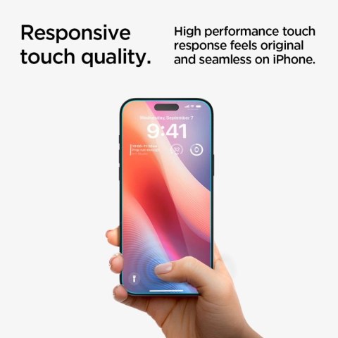 Szkło hartowane Spigen Glas.tR EzFit prywatyzujące na iPhone 15 / 16 z adapterem (2 szt.) Szkło hartowane Spigen Glas.tR EzFit prywatyzujące na iPhone 15 / 16 z adapterem (2 szt.)