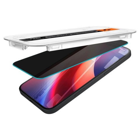 Szkło hartowane Spigen Glas.tR EzFit prywatyzujące na iPhone 15 / 16 z adapterem (2 szt.) Szkło hartowane Spigen Glas.tR EzFit prywatyzujące na iPhone 15 / 16 z adapterem (2 szt.)