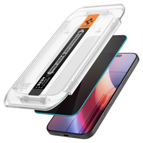 Szkło hartowane Spigen Glas.tR EZ Fit Privacy na iPhone 16 Pro - 2 szt. Szkło hartowane Spigen Glas.tR EZ Fit Privacy na iPhone 16 Pro - 2 szt.