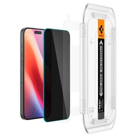 Szkło hartowane Spigen Glas.tR EZ Fit Privacy na iPhone 16 Pro - 2 szt. Szkło hartowane Spigen Glas.tR EZ Fit Privacy na iPhone 16 Pro - 2 szt.