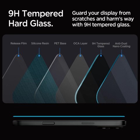 Szkło hartowane Spigen Glas.tR EZ Fit Privacy na iPhone 16 Pro - 2 szt. Szkło hartowane Spigen Glas.tR EZ Fit Privacy na iPhone 16 Pro - 2 szt.