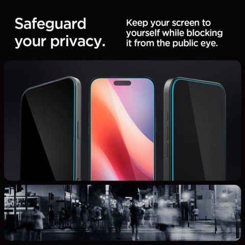Szkło hartowane Spigen Glas.tR EZ Fit Privacy na iPhone 16 Pro - 2 szt. Szkło hartowane Spigen Glas.tR EZ Fit Privacy na iPhone 16 Pro - 2 szt.