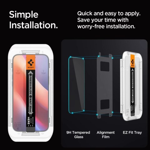 Szkło hartowane Spigen Glas.tR EZ Fit Privacy na iPhone 16 Pro - 2 szt. Szkło hartowane Spigen Glas.tR EZ Fit Privacy na iPhone 16 Pro - 2 szt.