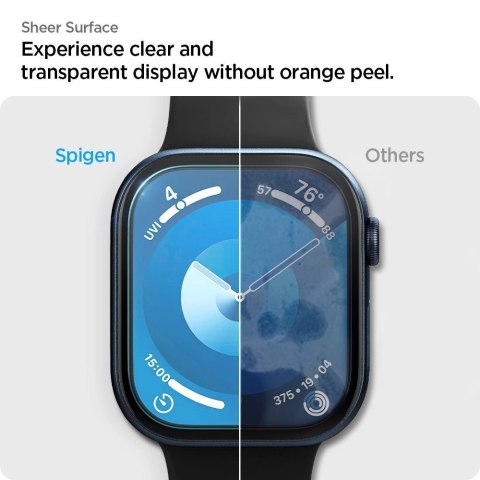 Szkło hybrydowe Spigen Elite Shield "EZ FIT" 2-PACK na Apple Watch 10 (46 MM) - przezroczyste Szkło hybrydowe Spigen Elite Shield "EZ FIT" 2-PACK na Apple Watch 10 (46 MM) - przezroczyste