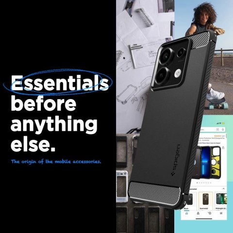 Etui Spigen Rugged Armor na Xiaomi Redmi Note 13 Pro 5G / POCO X6 5G - czarny mat Etui Spigen Rugged Armor na Xiaomi Redmi Note 13 Pro 5G / POCO X6 5G - czarny mat