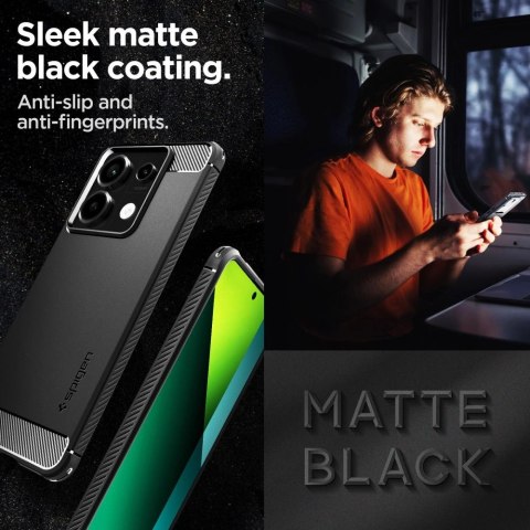 Etui Spigen Rugged Armor na Xiaomi Redmi Note 13 Pro 5G / POCO X6 5G - czarny mat Etui Spigen Rugged Armor na Xiaomi Redmi Note 13 Pro 5G / POCO X6 5G - czarny mat