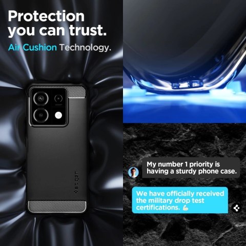 Etui Spigen Rugged Armor na Xiaomi Redmi Note 13 Pro 5G / POCO X6 5G - czarny mat Etui Spigen Rugged Armor na Xiaomi Redmi Note 13 Pro 5G / POCO X6 5G - czarny mat