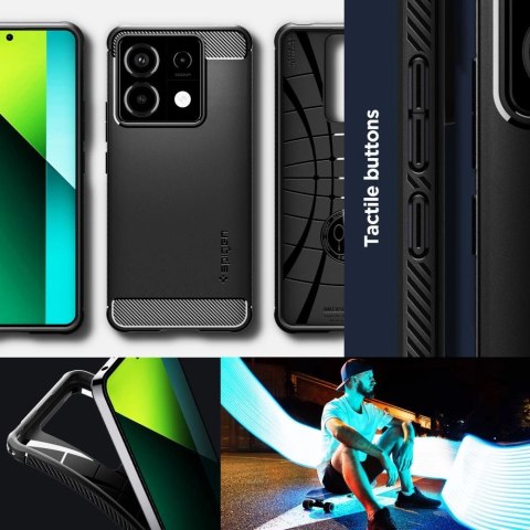 Etui Spigen Rugged Armor na Xiaomi Redmi Note 13 Pro 5G / POCO X6 5G - czarny mat Etui Spigen Rugged Armor na Xiaomi Redmi Note 13 Pro 5G / POCO X6 5G - czarny mat
