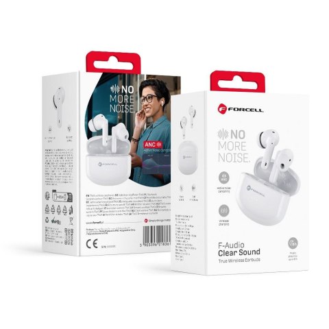 Słuchawki bezprzewodowe douszne Forcell F-Audio TWS Clear Sound białe Słuchawki bezprzewodowe douszne Forcell F-Audio TWS Clear Sound białe