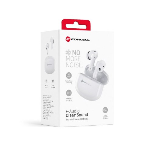 Słuchawki bezprzewodowe douszne Forcell F-Audio TWS Clear Sound białe Słuchawki bezprzewodowe douszne Forcell F-Audio TWS Clear Sound białe