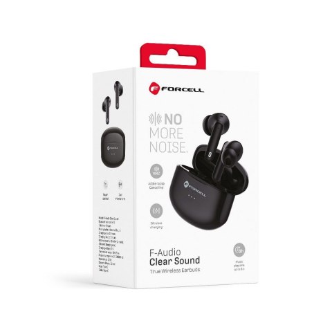 Słuchawki bezprzewodowe douszne Forcell F-Audio TWS Clear Sound czarne Słuchawki bezprzewodowe douszne Forcell F-Audio TWS Clear Sound czarne