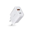 Ładowarka Tech-Protect C30W sieciowa USB-C PD 30W / USB-A QC 3.0 - biała Ładowarka Tech-Protect C30W sieciowa USB-C PD 30W / USB-A QC 3.0 - biała