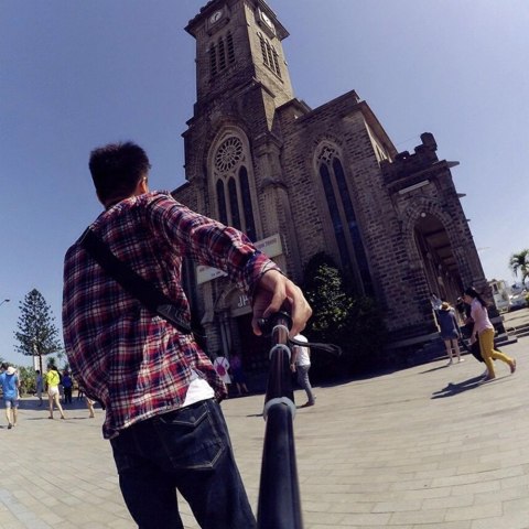 Monopad Tech-Protect na GoPro Hero z selfie stickiem do 92cm - czarny Monopad Tech-Protect na GoPro Hero z selfie stickiem do 92cm - czarny