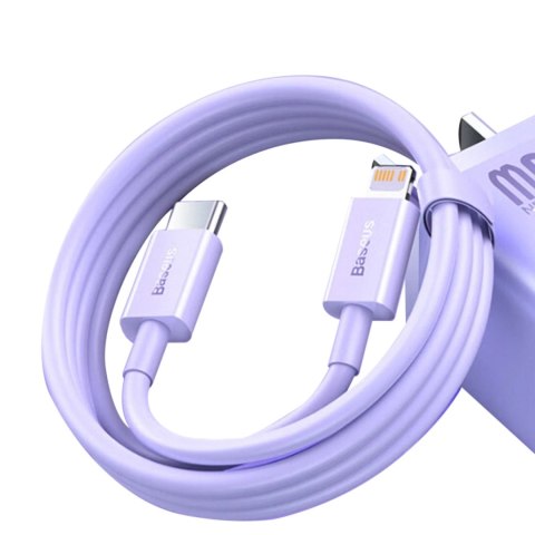 Kabel do szybkiego ładowania / transferu danych USB-C - Lightning PD 20W 1m Baseus Superior Series - fioletowy Kabel do szybkiego ładowania / transferu danych USB-C - Lightning PD 20W 1m Baseus Superior Series - fioletowy