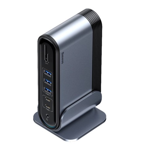 HUB Baseus CAHUB-DG0G 3x USB 3.2 Gen 1 / 2x USB-A / 2x USB-C / czytnik kart SD, micro SD / AUX / 3x HDMI / RJ45 PD 100W (wtyczki HUB Baseus CAHUB-DG0G 3x USB 3.2 Gen 1 / 2x USB-A / 2x USB-C / czytnik kart SD, micro SD / AUX / 3x HDMI / RJ45 PD 100W (wtyczki