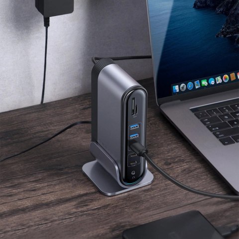 HUB Baseus CAHUB-DG0G 3x USB 3.2 Gen 1 / 2x USB-A / 2x USB-C / czytnik kart SD, micro SD / AUX / 3x HDMI / RJ45 PD 100W (wtyczki HUB Baseus CAHUB-DG0G 3x USB 3.2 Gen 1 / 2x USB-A / 2x USB-C / czytnik kart SD, micro SD / AUX / 3x HDMI / RJ45 PD 100W (wtyczki