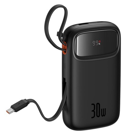 Powerbank Baseus QPow 2 20000mAh 30W z 2 wbudowanymi kablami USB-C - czarny Powerbank Baseus QPow 2 20000mAh 30W z 2 wbudowanymi kablami USB-C - czarny