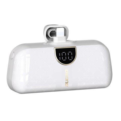 Powerbank Dudao K20SL 5000mAh mini ze złączami Lightning / USB-C - biały Powerbank Dudao K20SL 5000mAh mini ze złączami Lightning / USB-C - biały