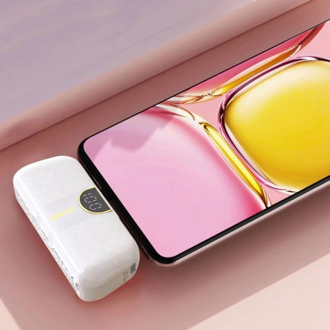Powerbank Dudao K20SL 5000mAh mini ze złączami Lightning / USB-C - biały Powerbank Dudao K20SL 5000mAh mini ze złączami Lightning / USB-C - biały