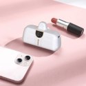 Powerbank Dudao K20SL 5000mAh mini ze złączami Lightning / USB-C - biały Powerbank Dudao K20SL 5000mAh mini ze złączami Lightning / USB-C - biały
