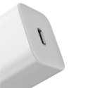 Szybka ładowarka sieciowa Baseus Si USB-C 25W 3A z kablem USB-C / USB-C 1m - biały
