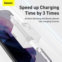 Szybka ładowarka sieciowa Baseus Si USB-C 25W 3A z kablem USB-C / USB-C 1m - biały