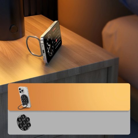 Uchwyt na smartfona z podstawką i przyssawkami Joyroom JR-ZS418 z MagSafe - czarny Uchwyt na smartfona z podstawką i przyssawkami Joyroom JR-ZS418 z MagSafe - czarny