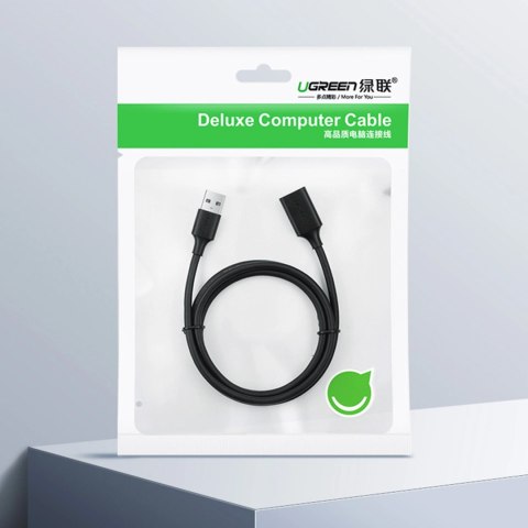 Ugreen kabel przedłużacz USB (męski) - USB (żeński) 2.0 480Mb/s 3m czarny (US103) Ugreen kabel przedłużacz USB (męski) - USB (żeński) 2.0 480Mb/s 3m czarny (US103)