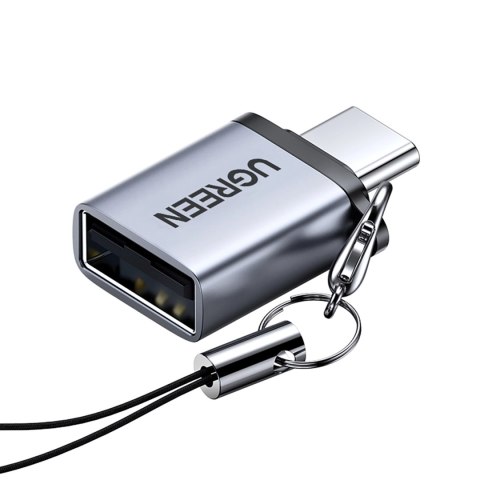 Adapter Ugreen US270 USB-C (męski) / USB-A 3.0 (żeński) ze smyczą - szary Adapter Ugreen US270 USB-C (męski) / USB-A 3.0 (żeński) ze smyczą - szary