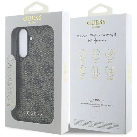 Etui Guess 4G Metal Gold Logo na Samsung Galaxy A56 - brązowe Etui Guess 4G Metal Gold Logo na Samsung Galaxy A56 - brązowe