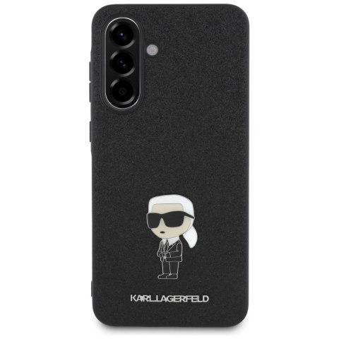 Etui Karl Lagerfeld Fixed Glitter Ikonik Logo Metal Pin na Samsung Galaxy A36 - czarne Etui Karl Lagerfeld Fixed Glitter Ikonik Logo Metal Pin na Samsung Galaxy A36 - czarne