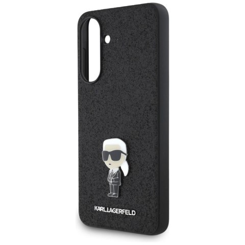 Etui Karl Lagerfeld Fixed Glitter Ikonik Logo Metal Pin na Samsung Galaxy A36 - czarne Etui Karl Lagerfeld Fixed Glitter Ikonik Logo Metal Pin na Samsung Galaxy A36 - czarne