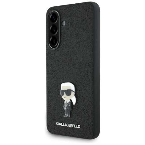 Etui Karl Lagerfeld Fixed Glitter Ikonik Logo Metal Pin na Samsung Galaxy A56 - czarne Etui Karl Lagerfeld Fixed Glitter Ikonik Logo Metal Pin na Samsung Galaxy A56 - czarne